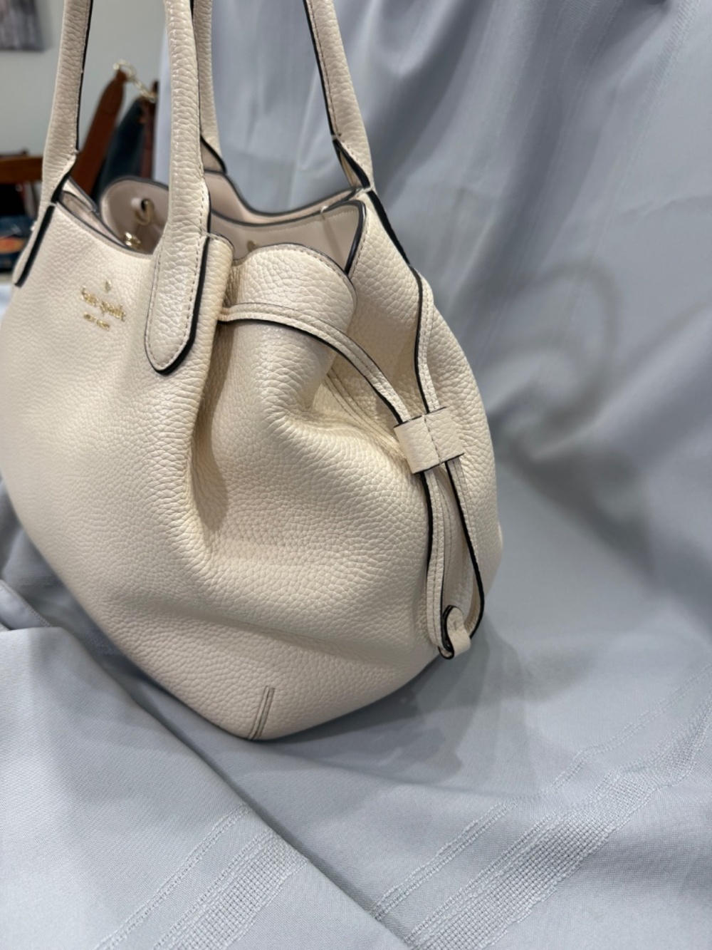 Kate Spade Dumpling Large Satchel Pebble Leather Parchment - Picture 3 of 12